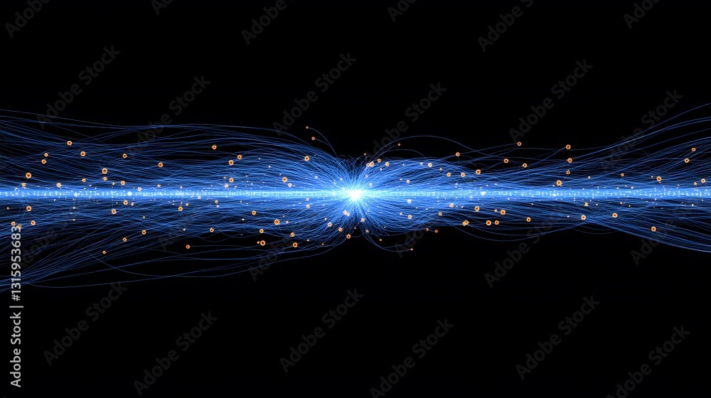 Fototapete Abstract Digital Stream: A mesmerizing visualization of data flow and connectivity in the digital realm.