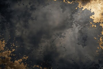 Vintage Charcoal Gray Textured Background with Elegant Golden Shadow Accents