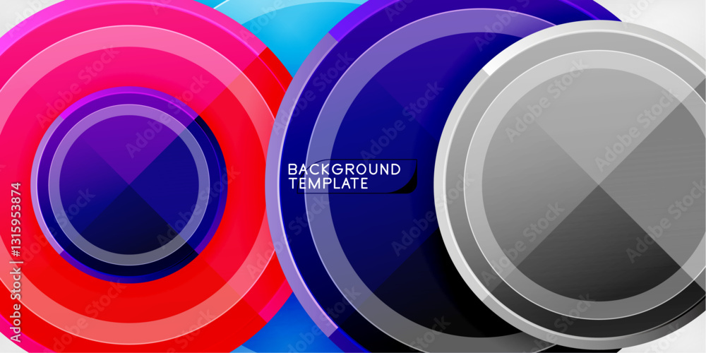 Poster geometric design abstract background - circles