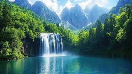 Fototapeta premium waterfall in the forest