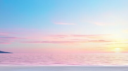 Serene Pastel Sunset Seascape  Ocean  Beach  Sky  Calm  Tranquil