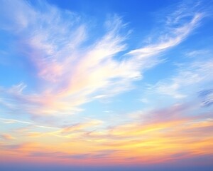 Sunset sky cloudscape, vibrant colors