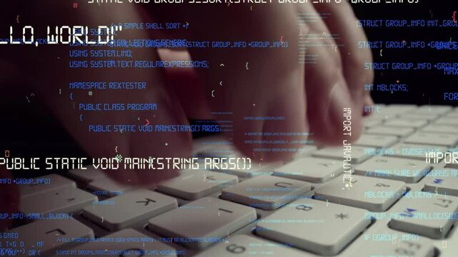 Creative visualization of computer programming, coding and software development