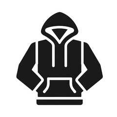 hoodie icon of silhouette black shape isolated on white background