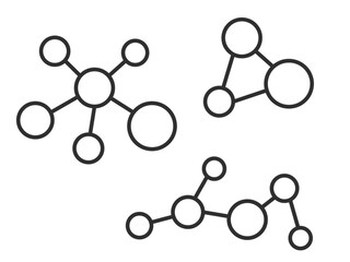 Molecule line icon, atom symbol, connection illustration