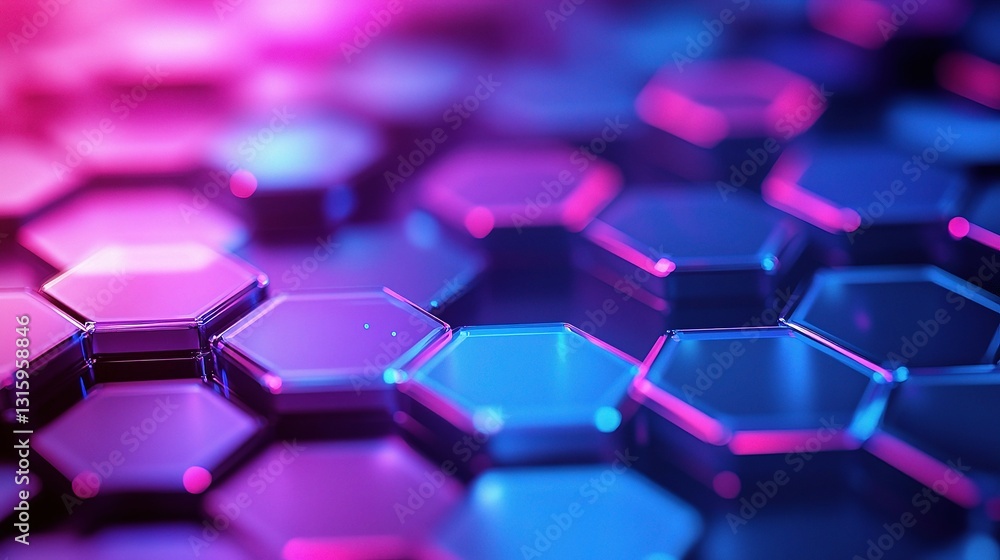 Poster colorful hexagon pattern in abstract geometric design background