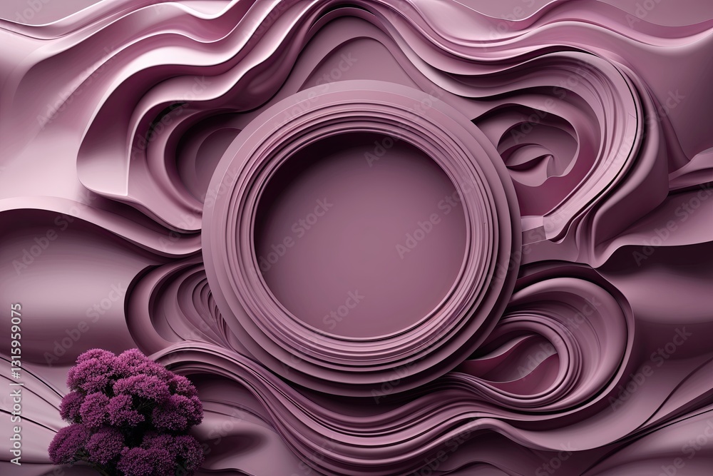 Poster elegant 3d mauve backdrop with ample space for detailed vector layering