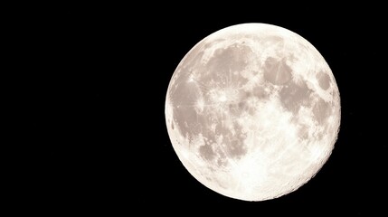 Obraz premium Majestic Full Moon Night Sky Lunar Surface Celestial Body Space Photography