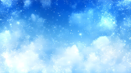 Fototapeta premium Magischer Himmel mit leuchtenden Wolken und funkelnden Sternen 