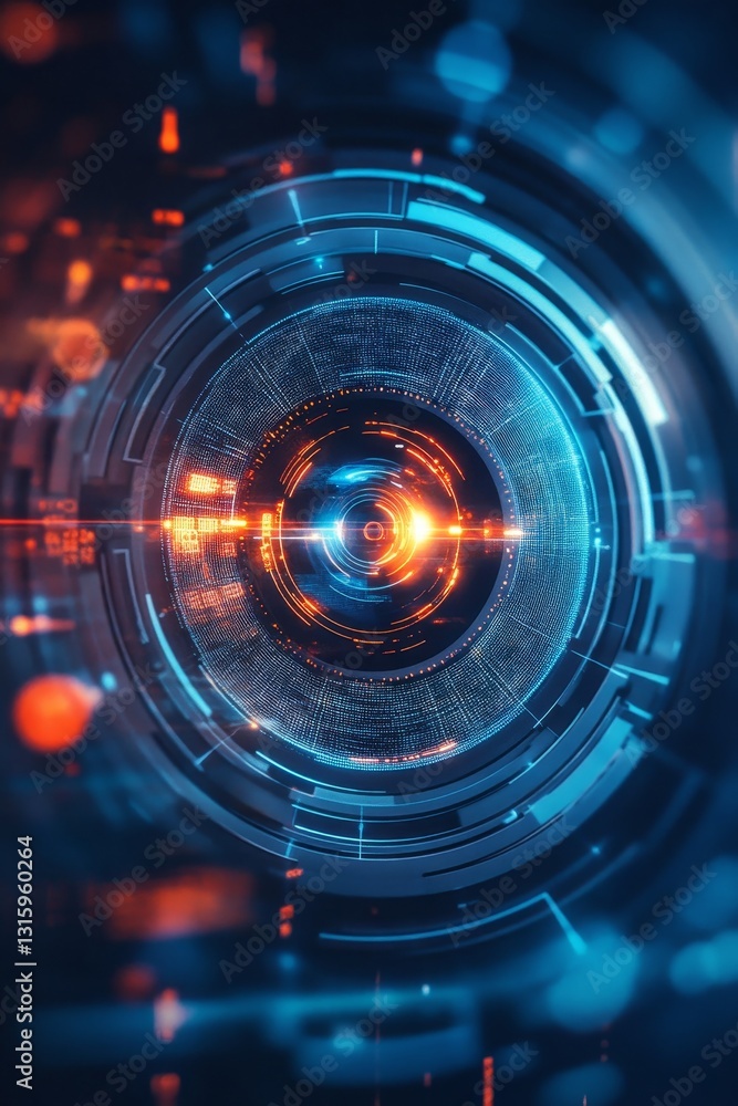 Poster this captivating digital interface showcases vibrant light effects and intricate patterns, providing