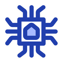 Obraz premium smarthome chip blue style