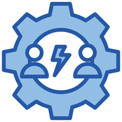 Conflict Management Blue White Icon