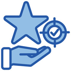 Goal Achievement Blue White Icon