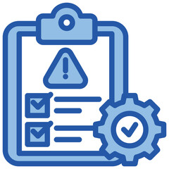 Risk Management Blue White Icon