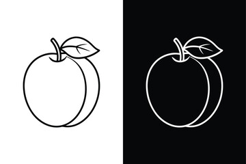 Plum Line Icon Minimalist & Modern Fruit Illustration