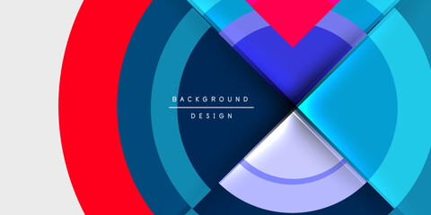 Obraz premium Circle and semi circle geometric background. Vector Illustration For Wallpaper, Banner, Background, Card, Book Illustration, landing page
