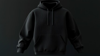 Blank Black Hoodie Mockup  Front   Back Views  Casual Wear  Apparel Template
