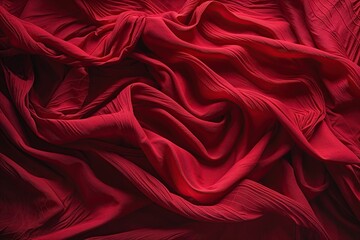 Fototapeta premium Vibrant Scarlet Landscape Featuring Textured Dimensions and Flowing Fabrics