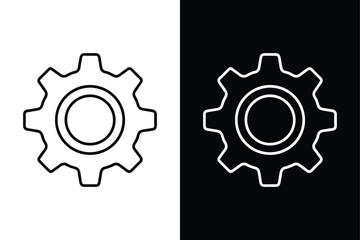 System Settings Icon Sleek Black & White Gear Symbol