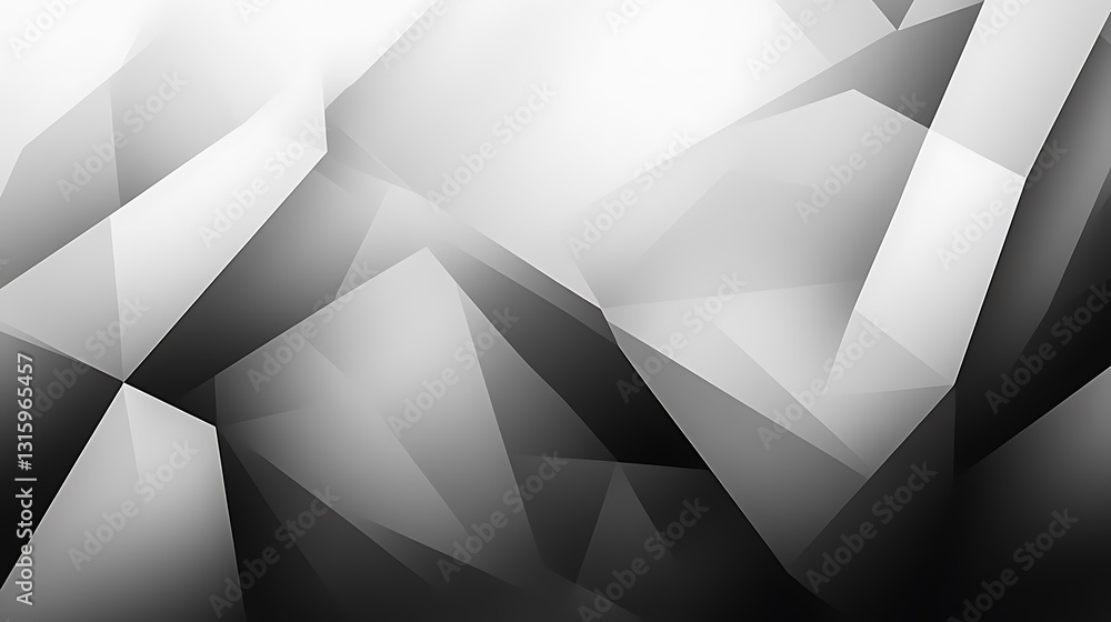 Aufkleber abstract grayscale polygonal background with dark and light shades creating a textured, geometric pa