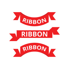 red ribbon element stock vector