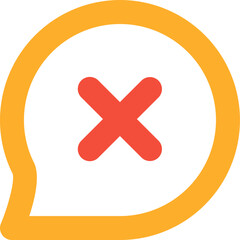 Obraz premium Message cross circle outline icon