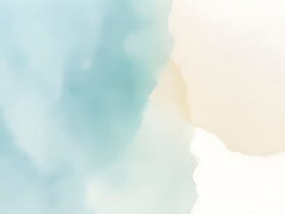 Abstract Watercolor Background - Light Blue & Beige, Soft Colors, Decorative, Artistic Texture, Modern Design, Minimalist