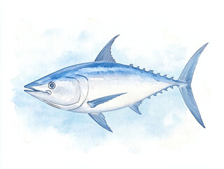 Fototapeta premium Stunning Watercolor Tuna Illustration