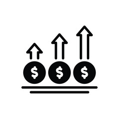 Black solid icon for growth