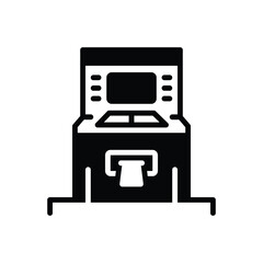 Black solid icon for atm