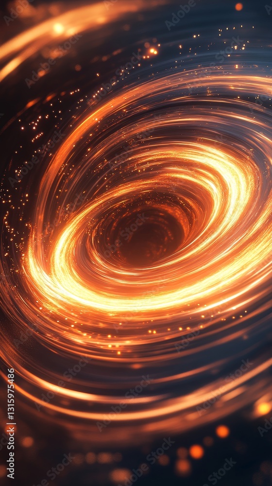 Aufkleber a mesmerizing display of swirling energy in vibrant orange tones, this abstract image captures the e