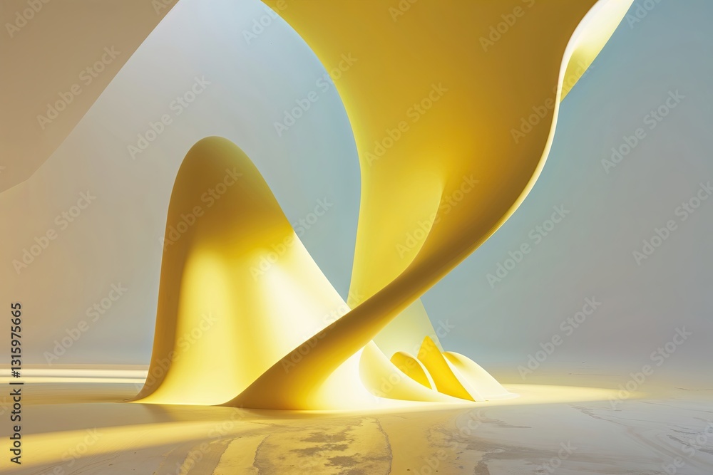 Poster stunning abstract background featuring dynamic yellow gradient shapes