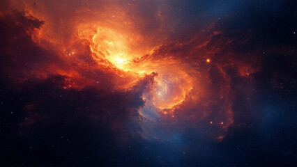 Obraz premium Stunning Cosmic Nebula with Fiery Glow – Space Photography