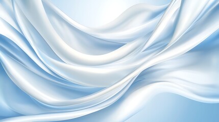 Obraz premium Soft Blue Silk Fabric Flowing Lightly Under Natural Light Background for Elegant Design and Artistic Concepts