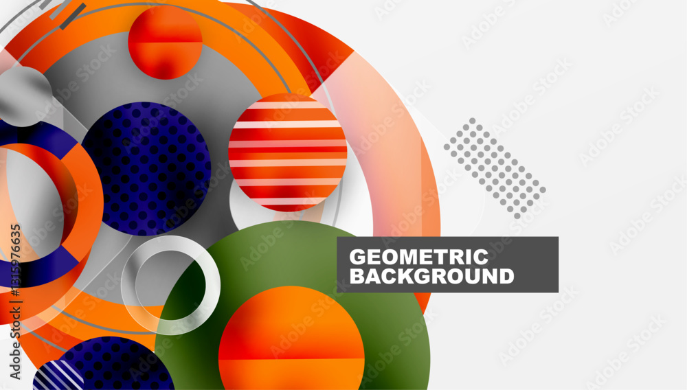 Aufkleber Abstract background - layered geometric shapes with smooth gradients and transparency