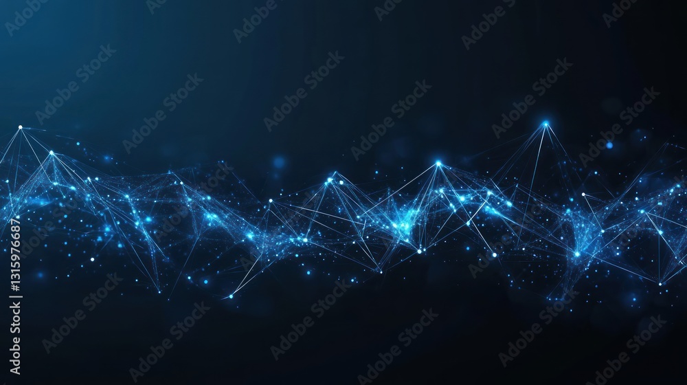 Poster abstract network connection: digital wave of data and technology