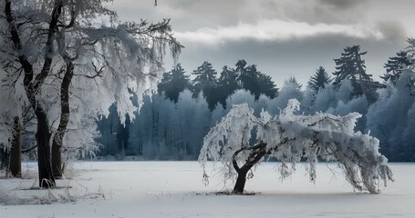 winter landscape with trees