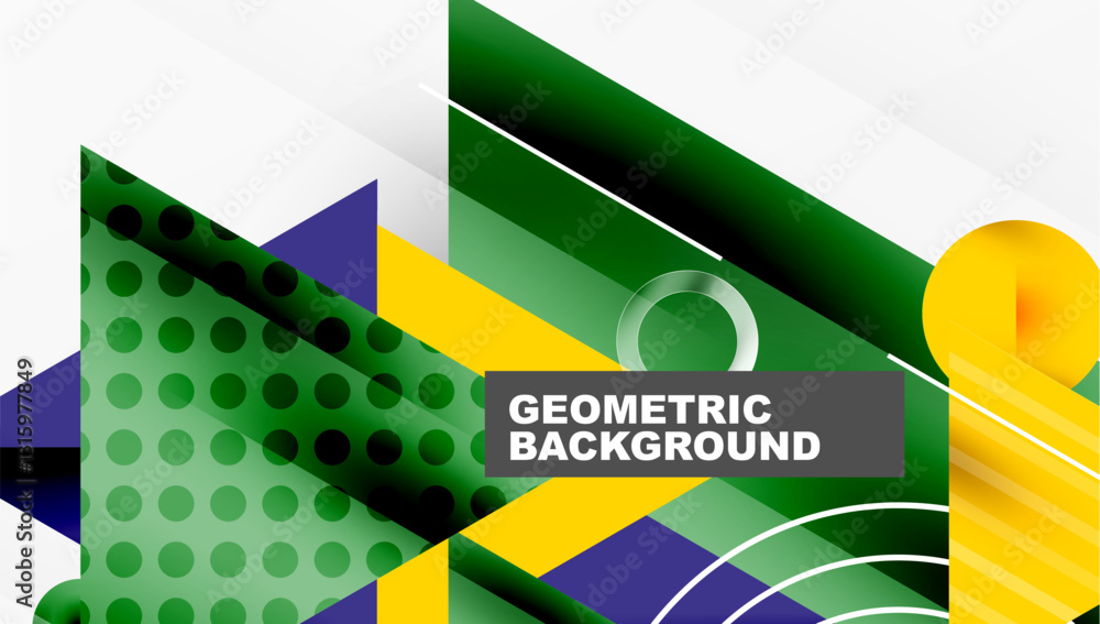 Poster Sleek abstract background - layered triangles with vibrant gradient tones. Semi-transparent shapes add depth and contemporary aesthetic