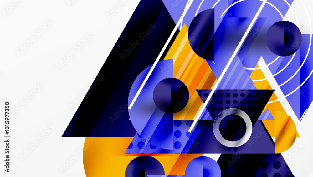 Aufkleber Modern geometric background - overlapping triangles with smooth gradients and semi-transparency
