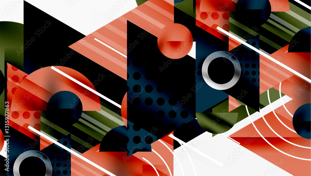 Poster sleek abstract background - layered triangles with vibrant gradient tones. semi-transparent shapes a