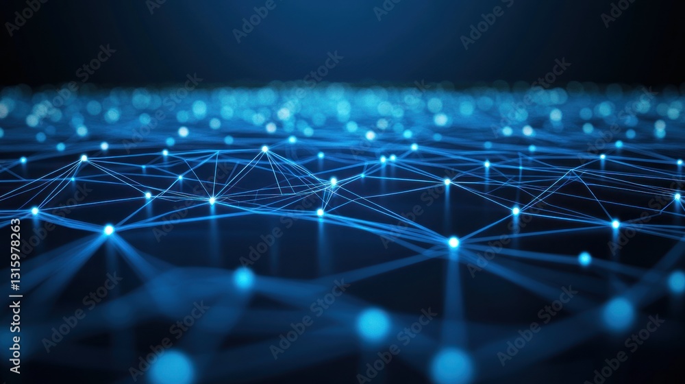 Poster abstract network connection: digital data flow visualization