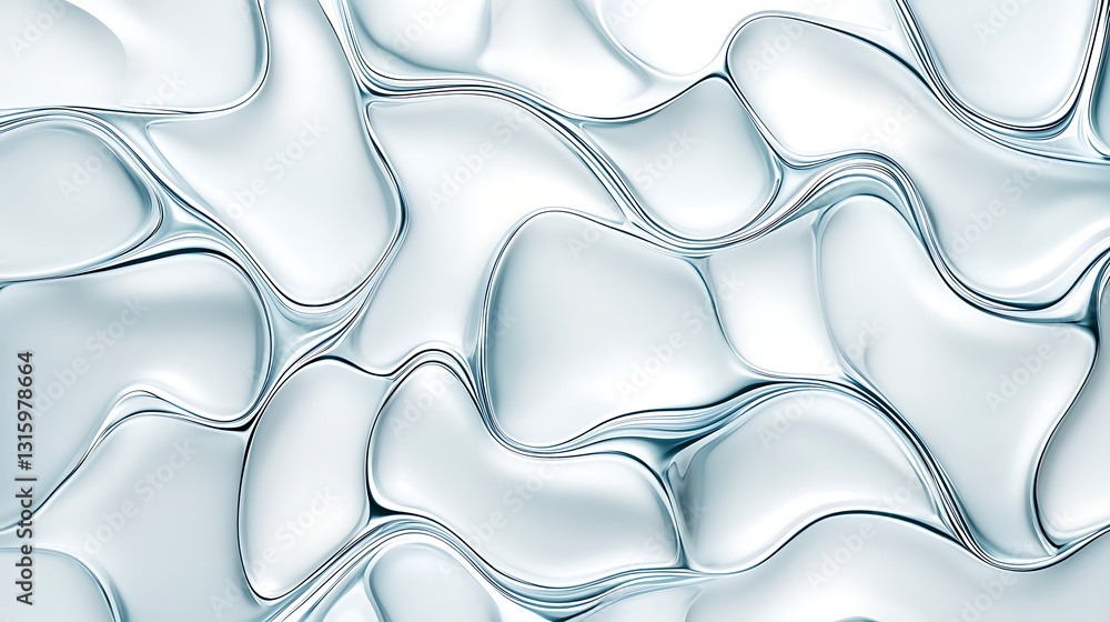 Poster abstract fluid ripple texture with soft curves and light reflections in a modern aesthetic design