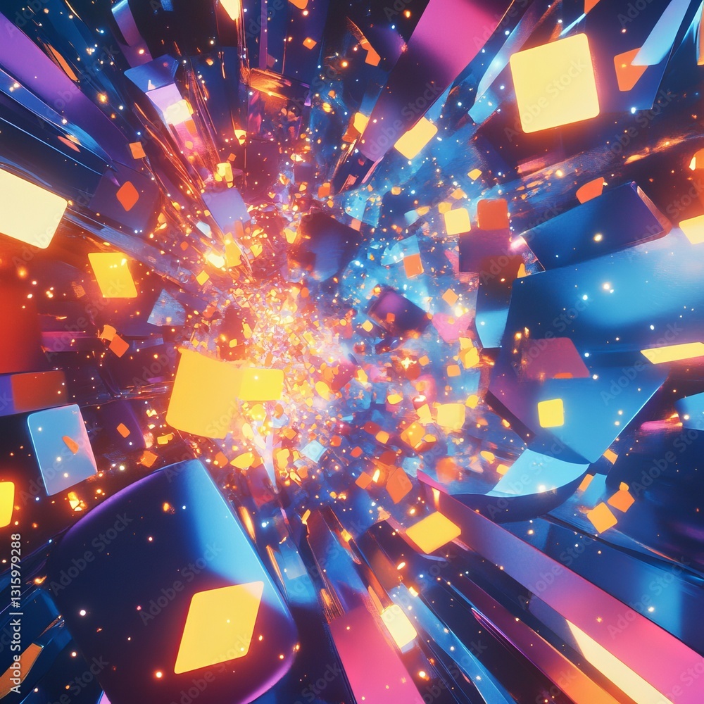 Poster experience a captivating vibrant abstract background featuring dynamic colors and an explosion of en