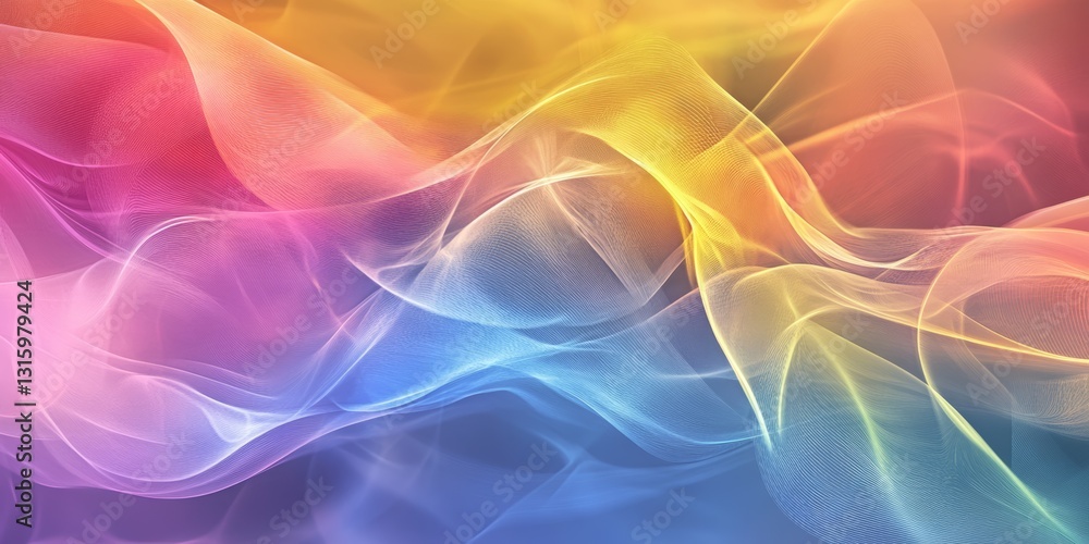 Poster captivating colorful abstract wave patterns create a soft and vibrant atmosphere. ideal for backgrou