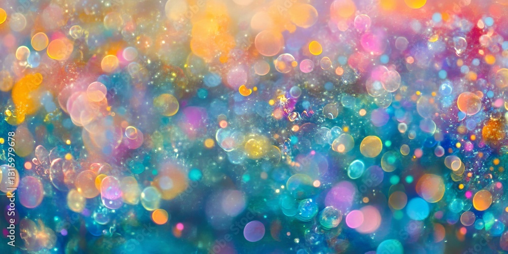Poster dive into a vibrant world with this colorful abstract bokeh background. featuring a blend of bright 