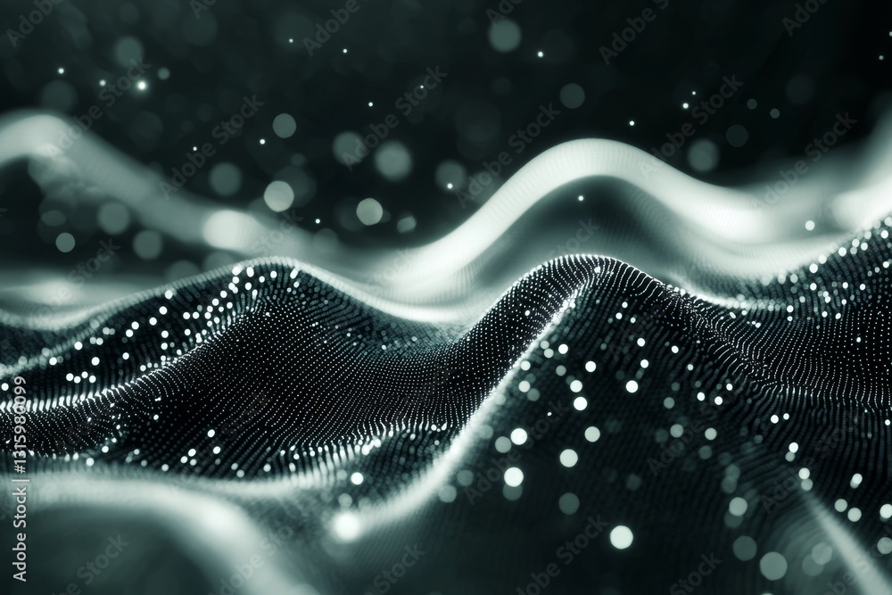 Poster abstract data stream with blank area and ai concept in topaz theme