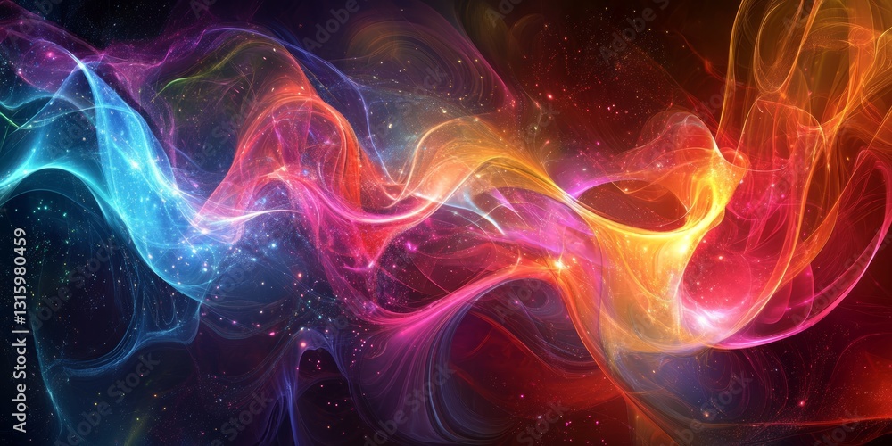 Canvas Prints this vibrant abstract image features colorful swirls that evoke a sense of cosmic wonder and etherea