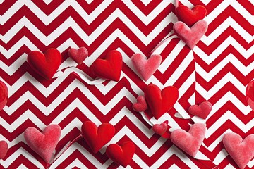 Vibrant Red Zigzag Pattern Backdrop for Romantic Valentine's Day Events
