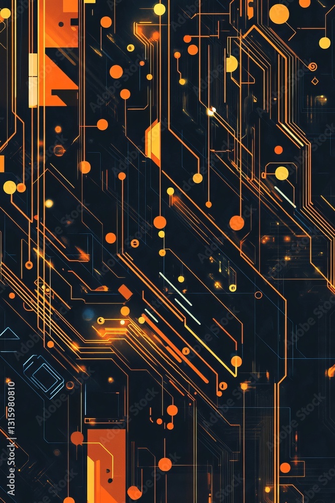 Poster explore this abstract geometric background showcasing vibrant connections in technology. the intrica