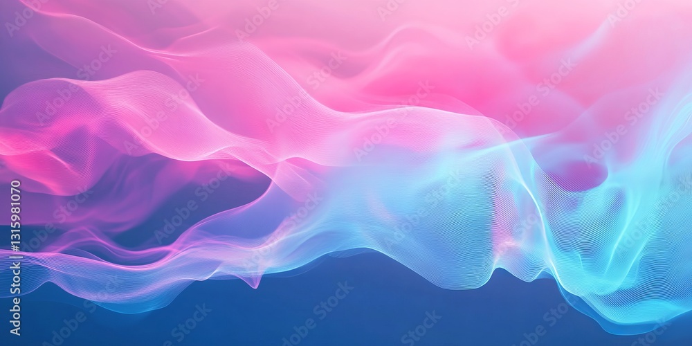 Poster explore a captivating abstract image that showcases fluid data flows in an iot space, featuring soft